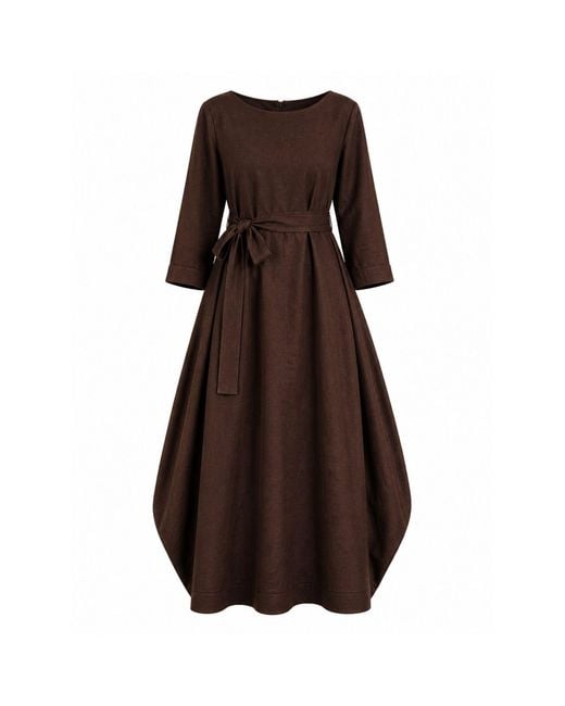 Nikka Place Brown Maxi Linen Summer Loose Dress