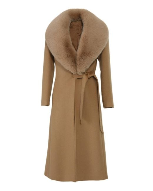 Hortons England Natural Neutrals Windsor Cashmere Coat Tan