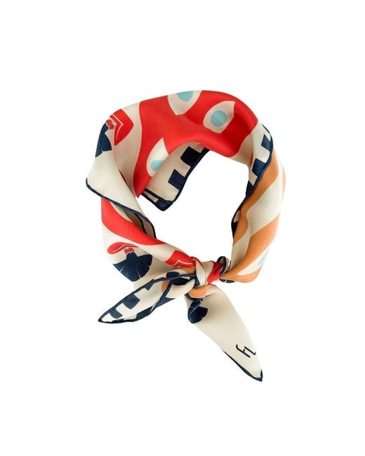 Folie Living Red Apple Of My Eye Silk Scarf Small