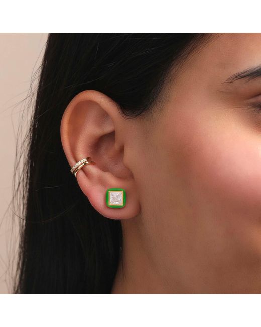 Preeti Sandhu Green Enamel Studs
