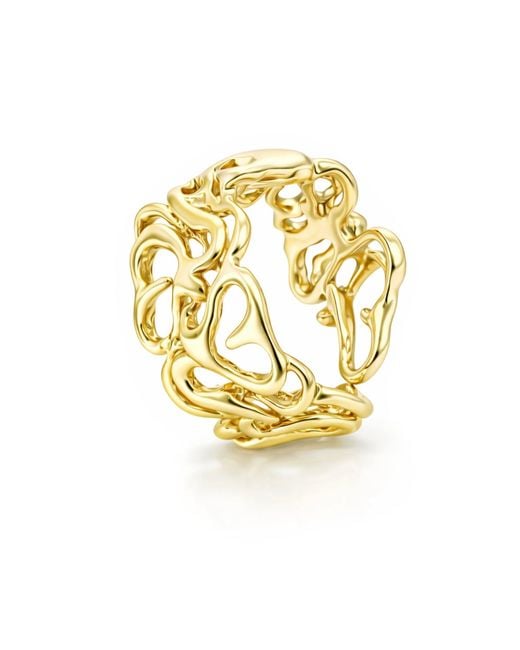 Unaloe Metallic Intertwined Hearts Ring