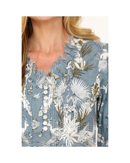 At Last Blue Cotton Annabel Maxi Dress