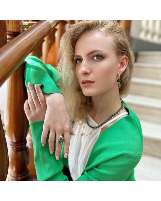 Farra Green Zoisite Gemstone Statement Ring