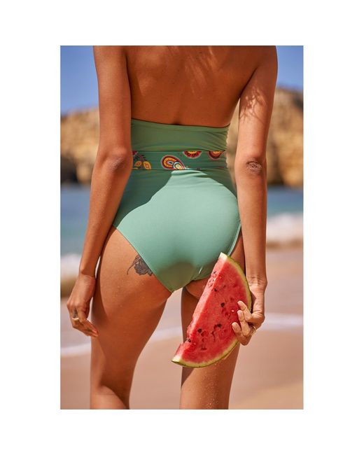 Aulala Paris Green Aulala X Moon Art One-Piece Swimsuit