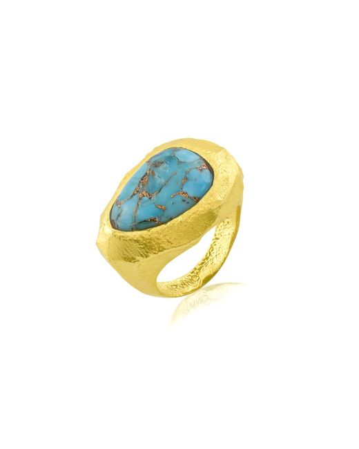 Arvino Blue Copper Turquoise Bold Rings