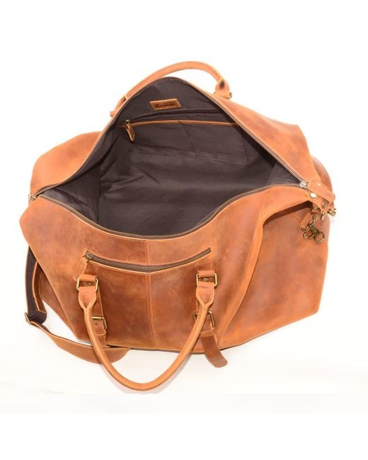 Touri Brown Genuine Leather Duffel for men