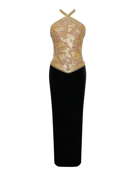 Miss Circle New York White Gazelle Embroidered Vintage Style Maxi Dress