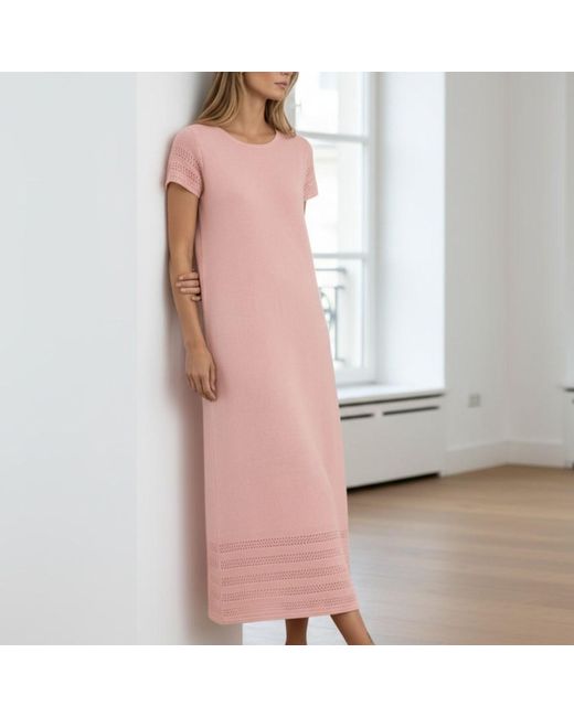 Bel Cashmere Pink Celine Silk And Cashmere Dress
