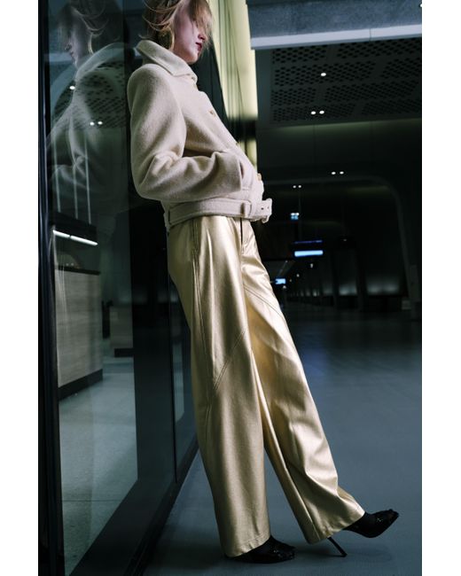 Nocturne Yellow High Waist Faux Leather Pants