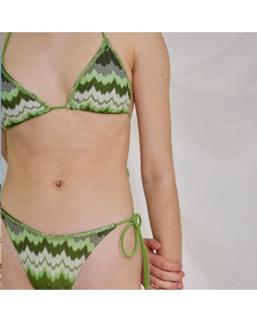 Aulala Paris Green Coastal Forests Triangle Broderie Bikini