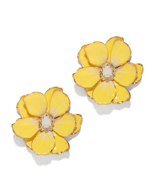 The Pink Reef Yellow Large Jewel Box Floral Earrings