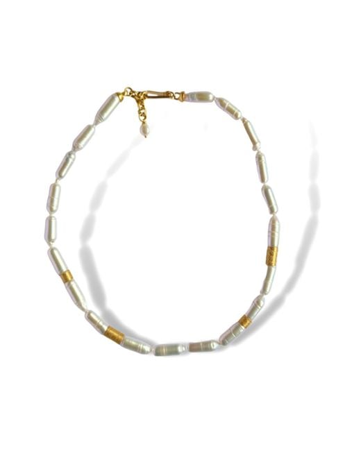 LINYA JEWELLERY Metallic Natural Baroque Pearl Necklace