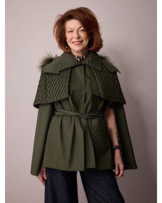 Amanda Thompson Couture Green Nephele Rain Cape Forest