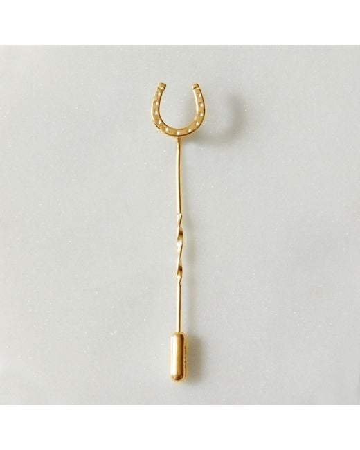 Lee Renee Metallic Lucky Horseshoe Tie Pin/Twist Tie Pin – for men