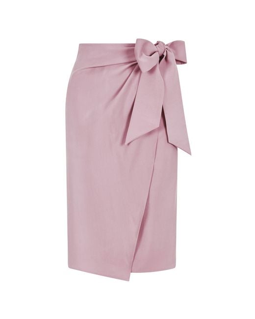 Femponiq Pink Bow Tie Wrap Skirt
