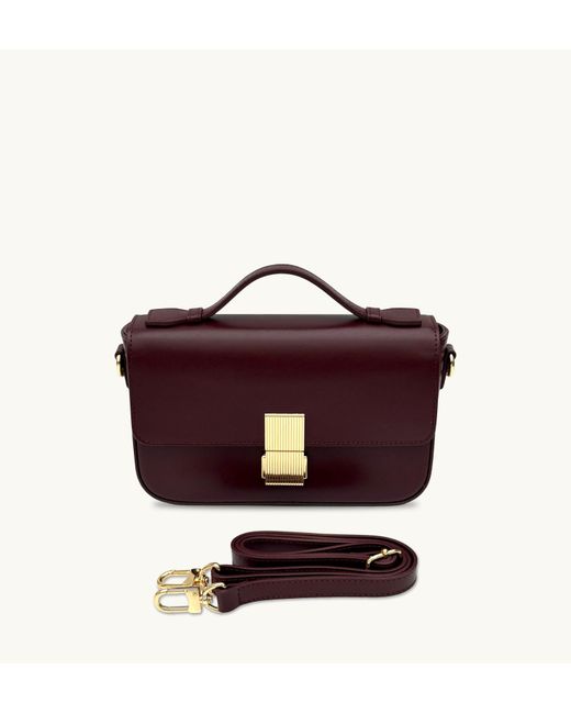 Apatchy London Purple The Flora Burgundy Leather Bag