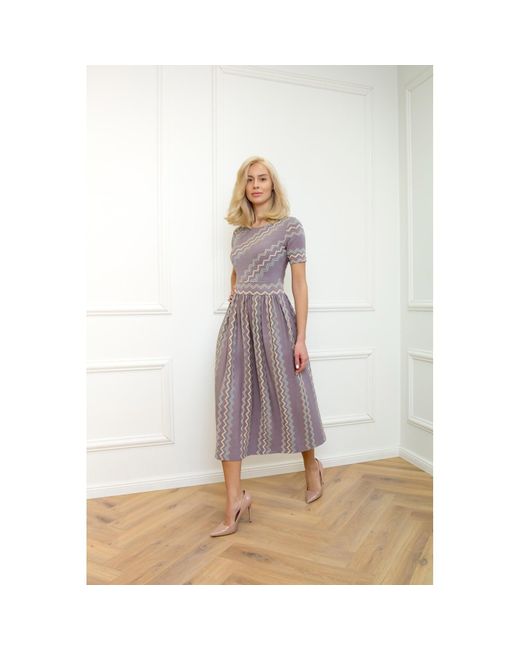 Amoresea Gray Dreamy Multi Colour Jersey Midi Dress With Pockets