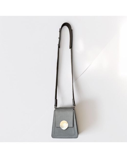 Deanog Gray Yeen Mini Leather Crossbody Bag – Graphite