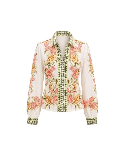 Raishma Metallic Neutrals Amani Cream Shirt