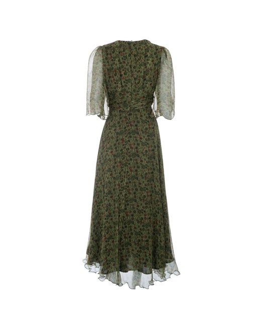 Sofia Tsereteli Green Floral Silk Gown