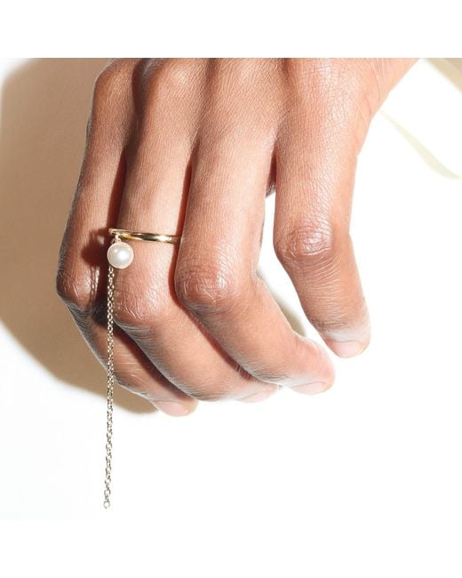Studio Baloge Metallic Lune Pearl Ring