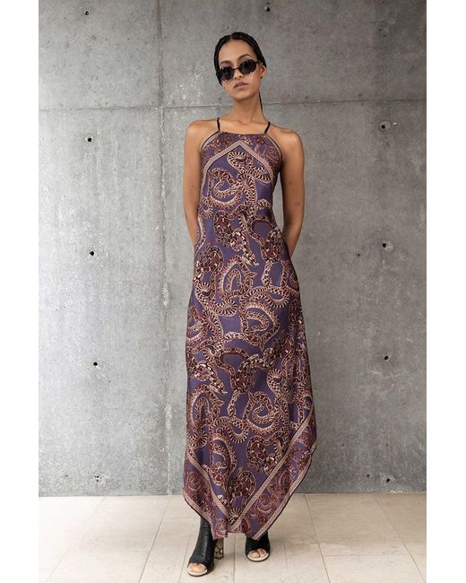 Monzlapur New York Multicolor Silk Snake Scarf Dress