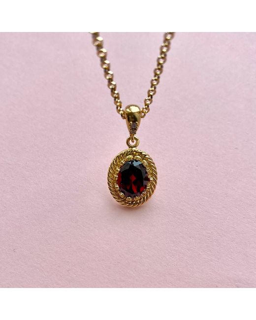 Vintouch Italy Metallic Luccichio Garnet Pendant Necklace