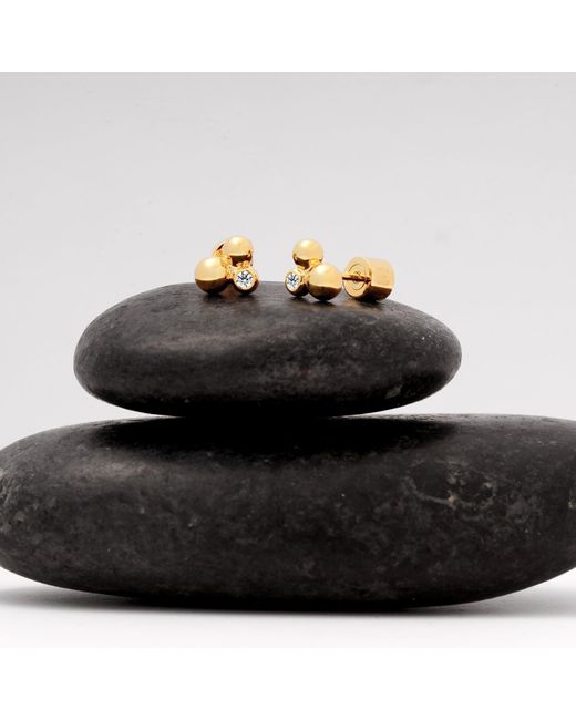 Meulien Metallic Bubble Cluster Stud Earrings