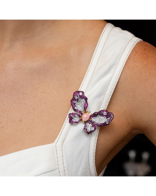Stephanie Browne Australia Purple Madame Butterfly Brooch