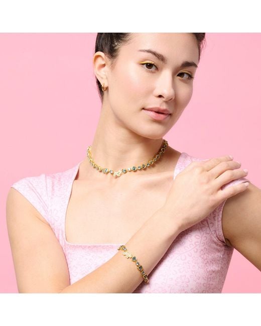Cloud Haven Metallic Heart Crystal Logo Necklace