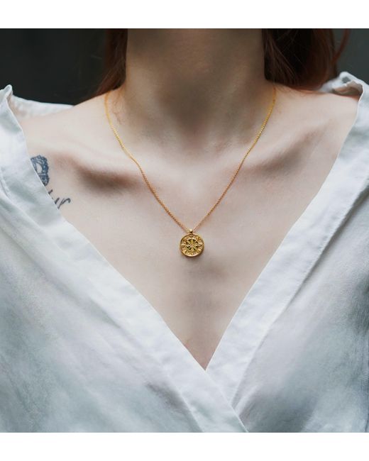 Aurozia Metallic Tarot The Wheel Of Fortune Necklace