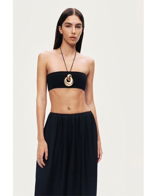 Nocturne Black Elasticated Wide-Leg Pants