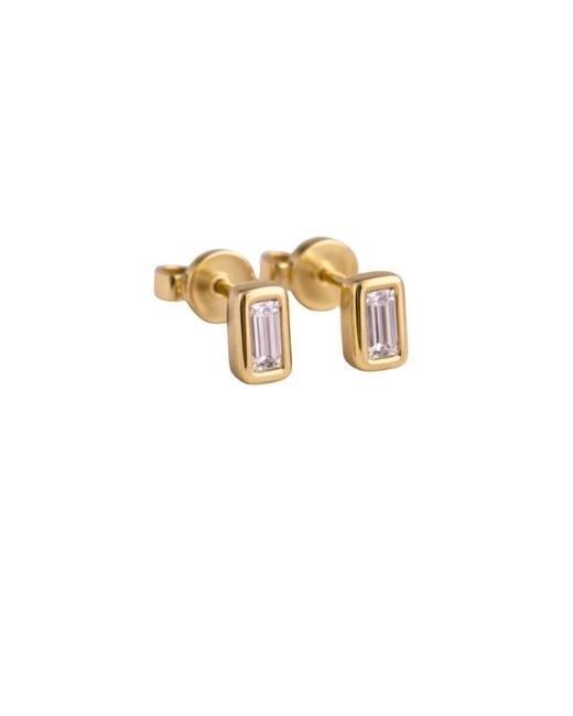 Lily Flo Jewellery Metallic Baguette Diamond Stud Earrings