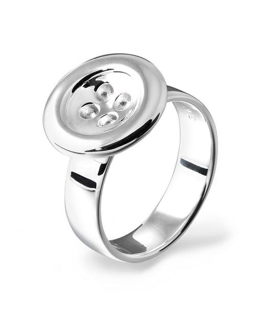 Lucy Quartermaine Metallic Button Ring