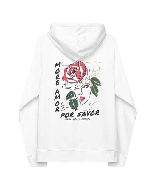 Anchor and Crew White Nine More Amor Por Favor Editions Organic Cotton Hoodie for men
