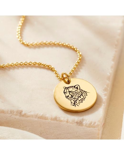 Posh Totty Designs Metallic Plated Cheetah Spirit Animal Necklace