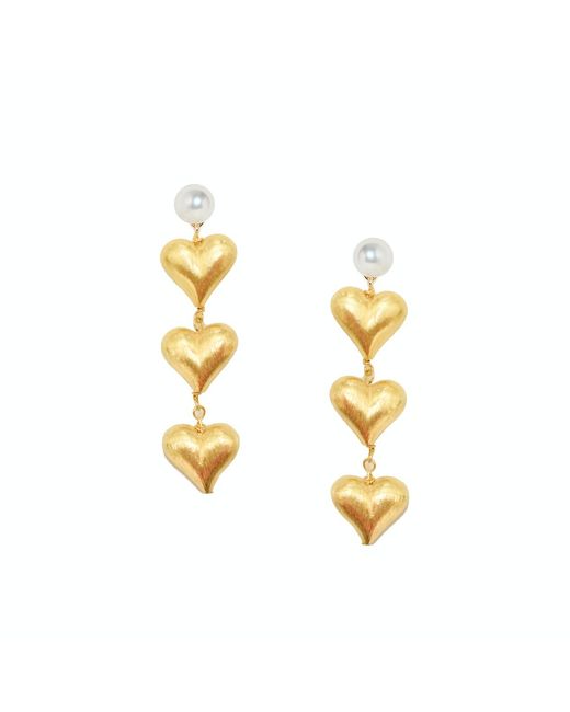 Adriana Pappas Designs Metallic Heart Of Earrings