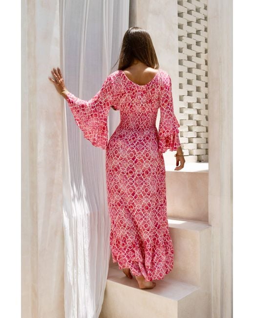 Sophia Alexia Pink Mosaic Sorrento Maxi Dress