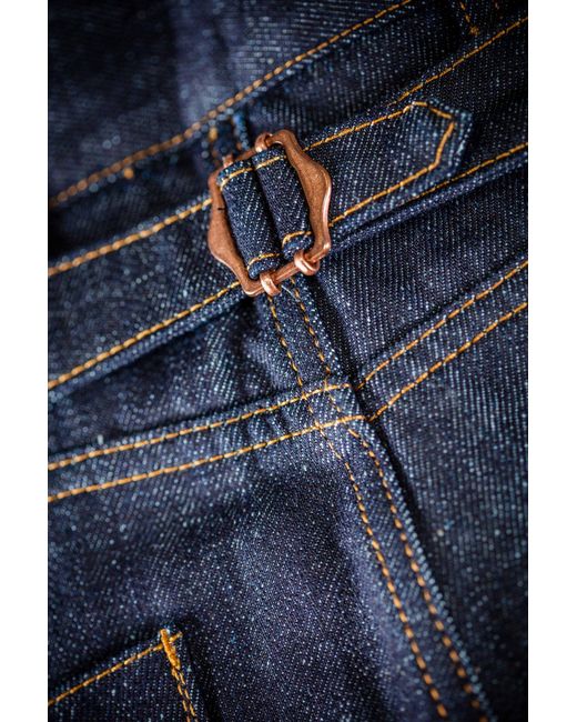 &SONS Trading Co Blue The New Frontier 14Oz Selvedge Anti-Bac Raw Denim Jeans for men