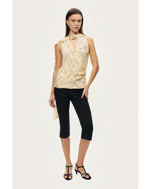 Nocturne Yellow Shawl Detail Blouse