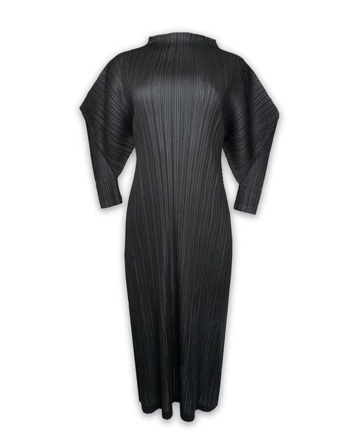 Wild Cosmos Black Hera Plissé Satin Sculpture Dress