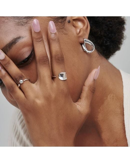 Shabella Nyc Metallic Moon Adjustable Ring