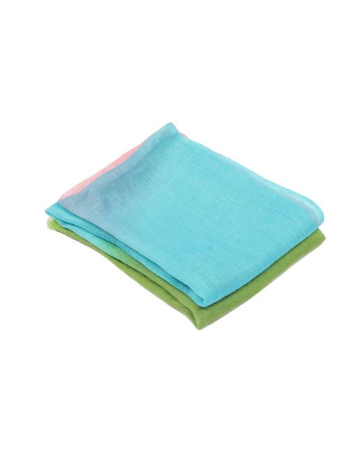 Heritagemoda Green Multicolour Dip Dye Ombré Linen Scarf