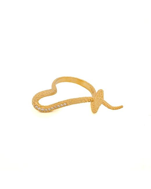 Ebru Jewelry Metallic Mythology Snake Vermeil & Diamond Design Ring