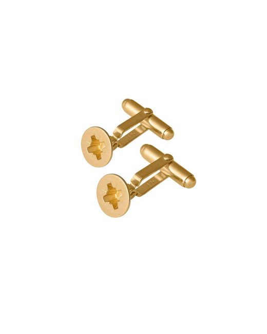 Edge Only Metallic Phillips-Head Screw Cufflinks 18Ct Vermeil for men