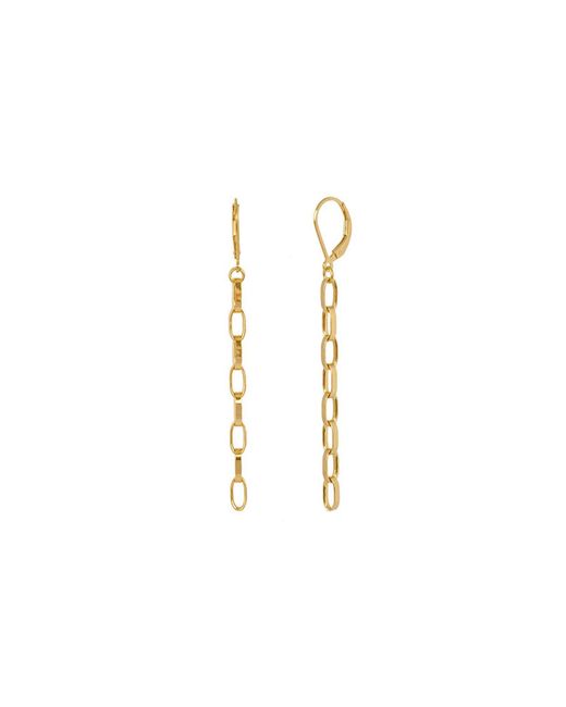 Edge Only Metallic Oval Link Drop Earrings 18Ct Vermeil