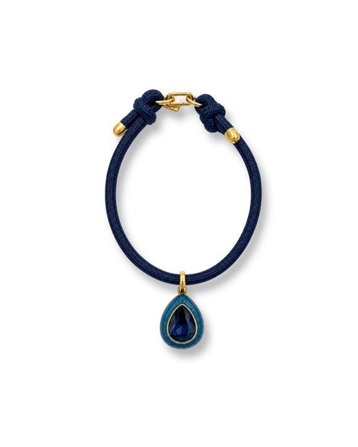 Michael Nash Jewelry Blue Lena Sapphire Resin And Sapphire Crystal Pear Drop Necklace