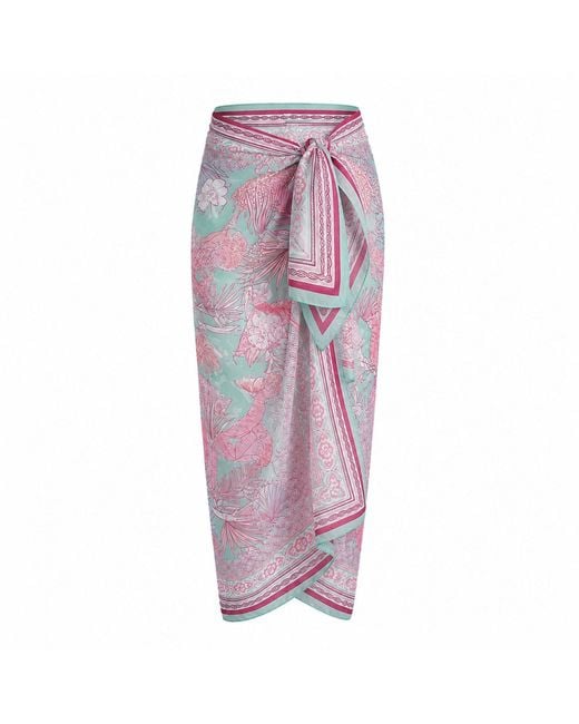 LOVEIST STORE Purple Agua Pareo Sarong Cover-Up