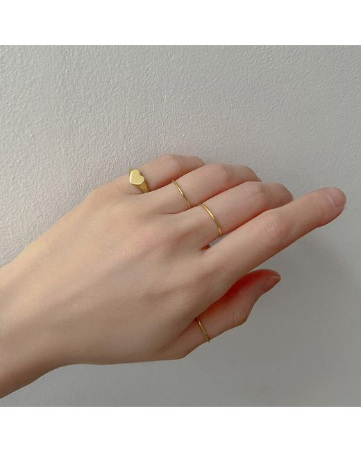 Cote Cache Metallic Heart Signet Ring