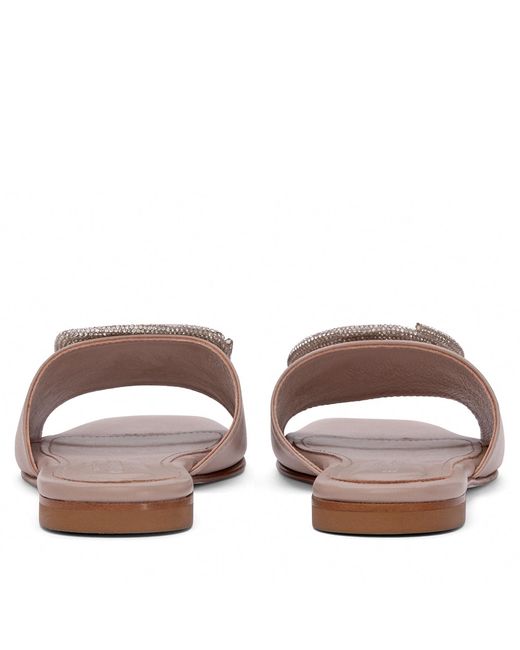 Beautiisoles by Robyn Shreiber Made in Italy Pink Neutrals Adeline Work Sexy Flat Leather Sandal